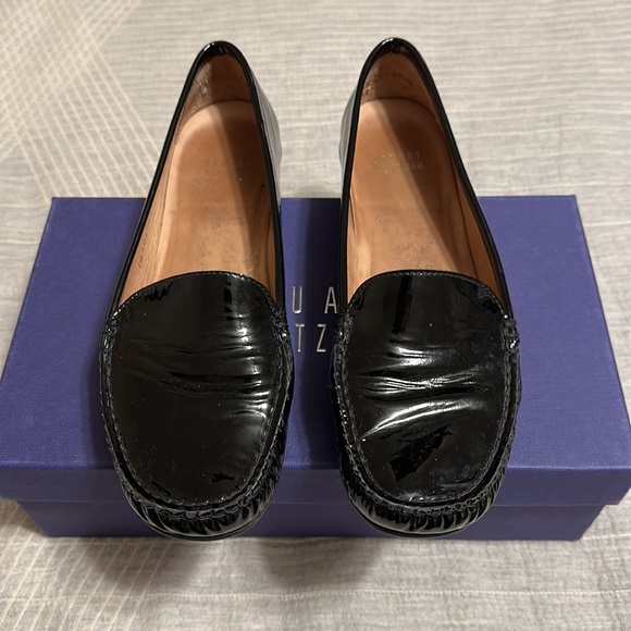 Stuart Weitzman Black Patent Leather Mach Driving Moccasins size 8M - Picture 2 of 13